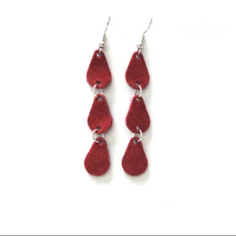 Genuine Suede dangle earrings